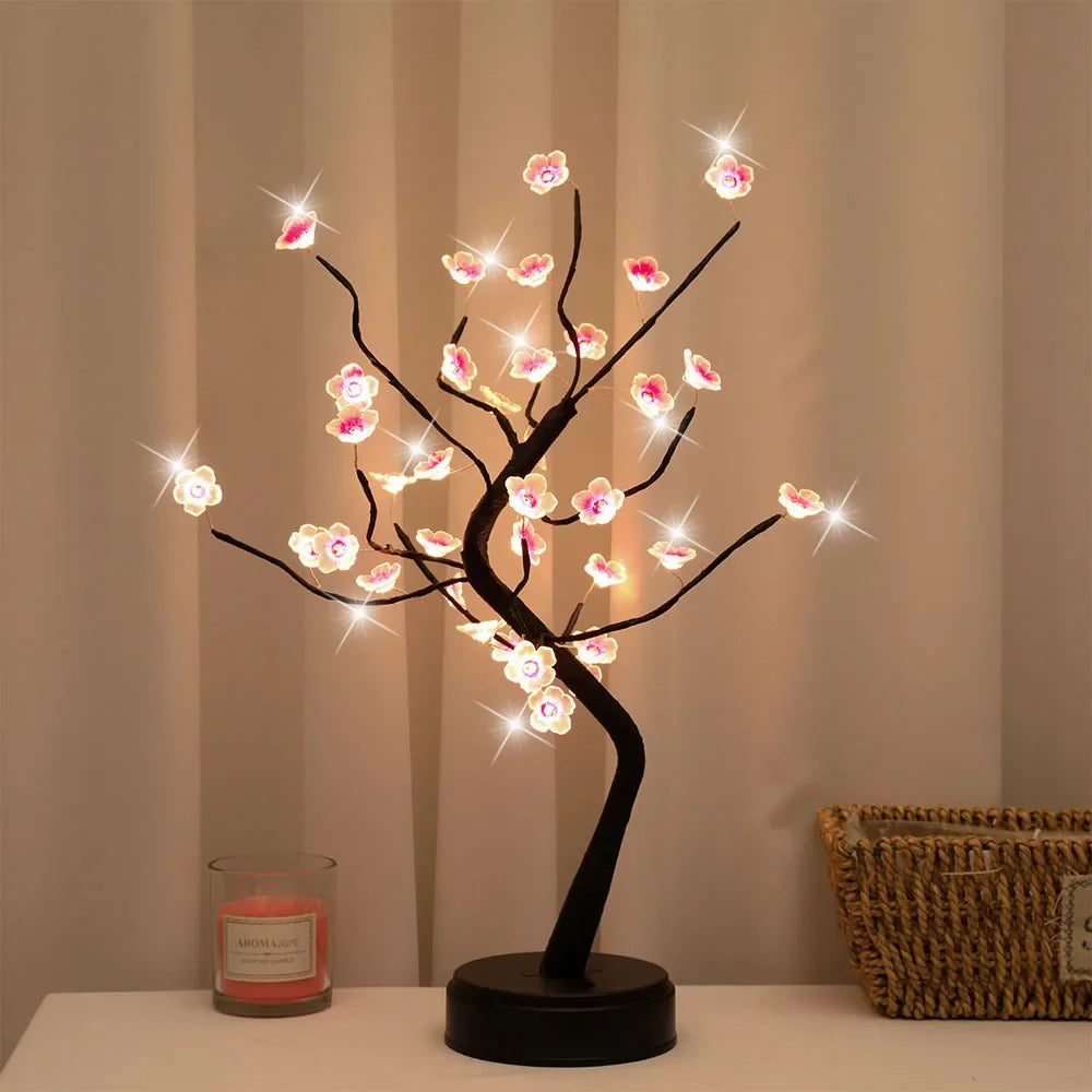 Decorative Bonsai Tree LED Night Light – Touch Sensor Table Lamp for Bedroom & Desk