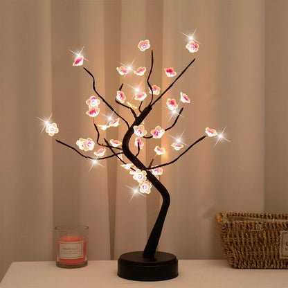 Decorative Bonsai Tree LED Night Light – Touch Sensor Table Lamp for Bedroom & Desk