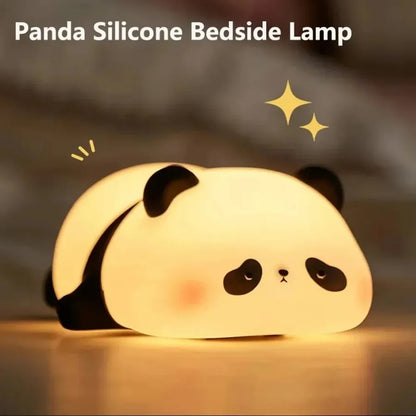 Cute Cartoon Panda Silicone Light LED Night Light USB Charging Smart Timing Desk Bedside Decoration Children's Birthday Gift