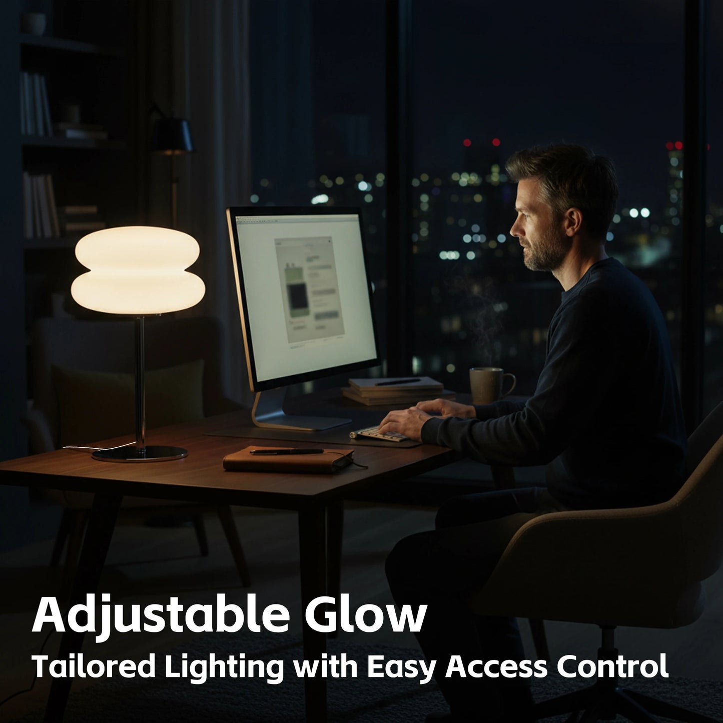 Table Lamp for Bedroom,Mid Century Modern Lamp for Nightstand, Dimmable Retro Egg Tart Bedside Small Lamps,Unique Home Mushroom