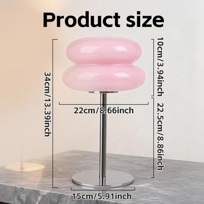 Table Lamp for Bedroom,Mid Century Modern Lamp for Nightstand, Dimmable Retro Egg Tart Bedside Small Lamps,Unique Home Mushroom