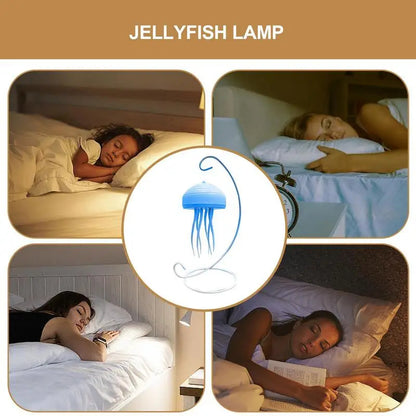 Jellyfish Night Lamp – Rotating LED Tabletop Light with Dynamic Motion | Creative Bedroom Sleeping Light